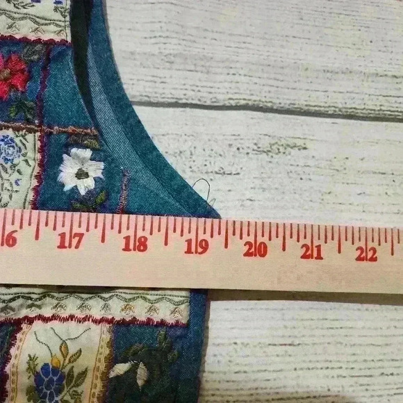 Vintage Tantrum Blues Embroidered Vest Size M - Picture 6 of 7